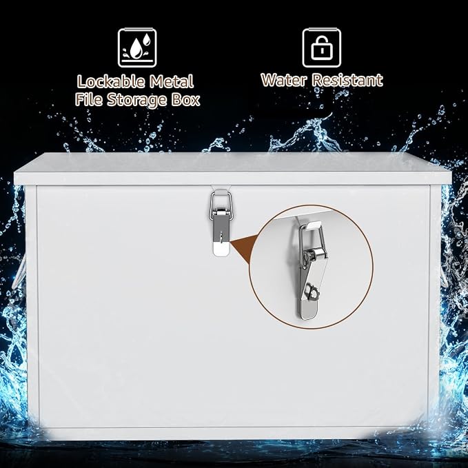 Stainless Steel Anti-Theft Safe Cabinet,Fireproof Waterproof Hanging File Folder Box with Lock,Large Capacity,Heavy Duty Storage Safe Case for Home Office Business Jewelry Documents Valuables