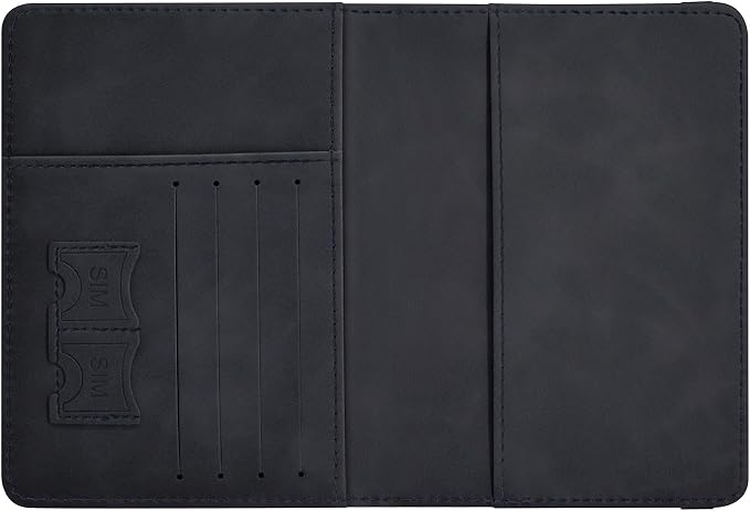 Passport Holder, Passport Cover with Credit Card Slot and Boarding Pass Slot Combo, Passport Wallet Case Book Travel Must Have, RFID Blocking Leather Travel Accessories, Black