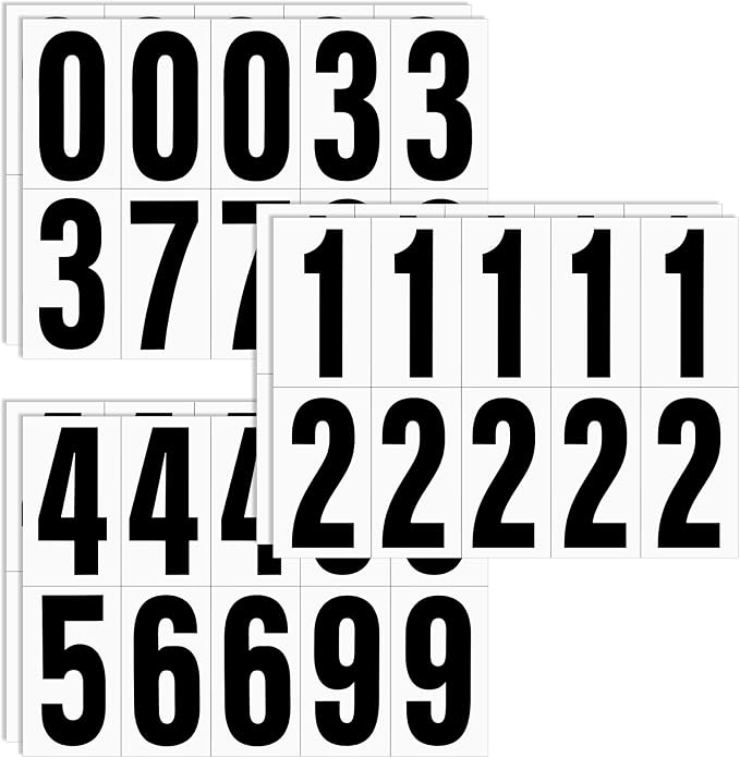 Reflective Number Stickers, 6 Sets 3 Inch Vinyl Waterproof Black Mailbox Numbers for Outside, Strong Self-Adhesive House Numbers Decals for Mailbox Door Signs Trucks