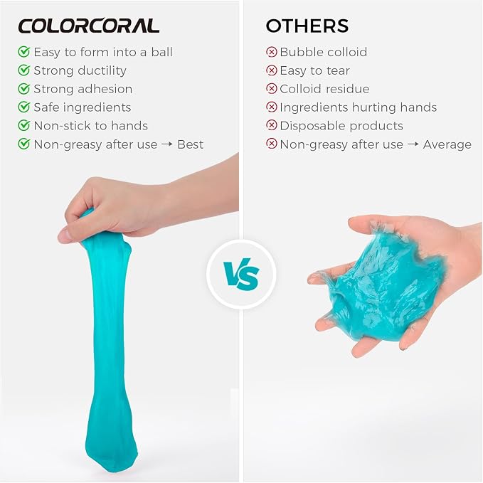 ColorCoral Car Cleaning Gel Universal Gel for Car Vent Cleaner Cleaning Putty Auto Detailing Car Interior Dust Cleaning Kit for Auto Seat, Christmas Stocking Stuffers for Adults Men Women Kid 160g | Blue Car putty for cleaning Interior Auto Seat Car Ve...