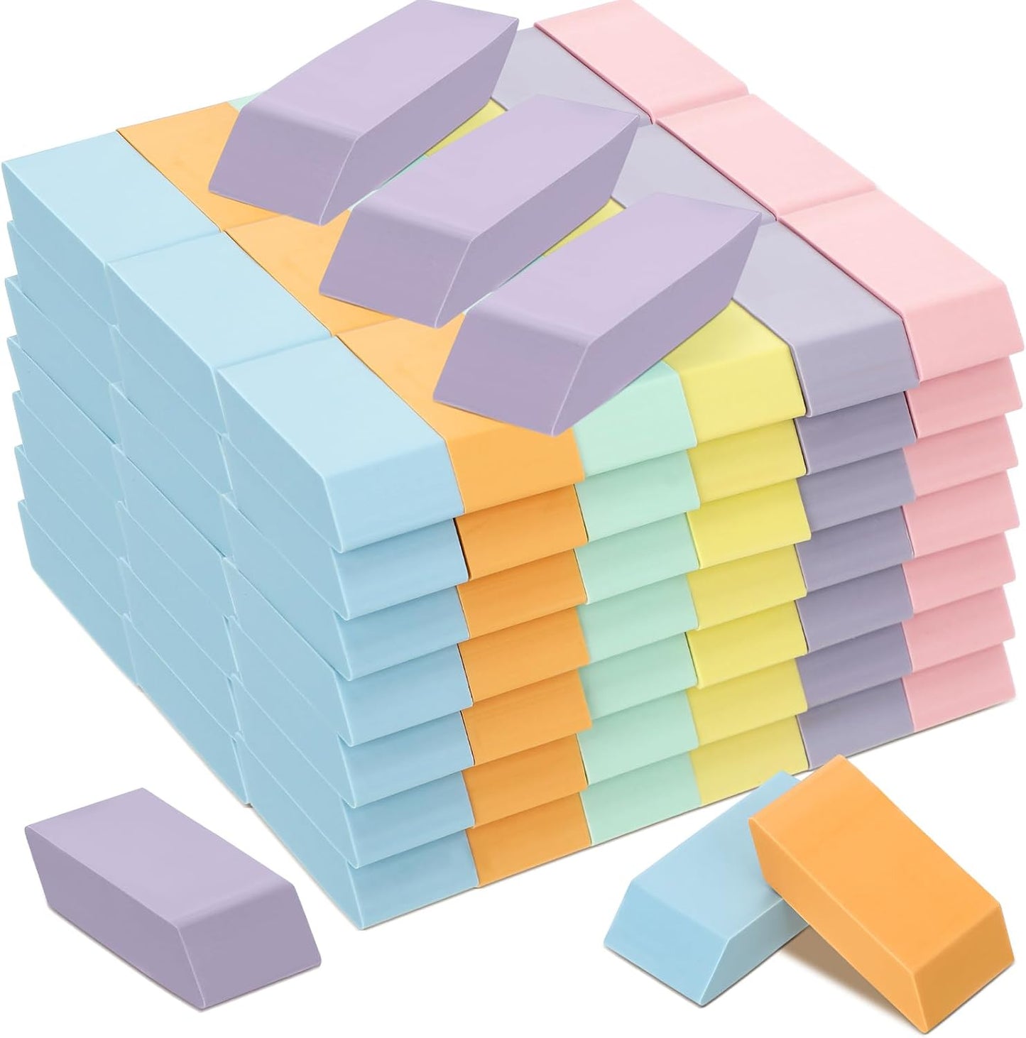 150 Pcs Pastel Classroom Decor Erasers Bulk Colorful Pencils Erasers for Students Artists Drawing Writing for School College Classroom Home Office Supplies