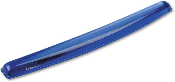 Fellowes Gel Wrist Rest - Crystals, Blue - 2.3quot; x 18.5quot; x 0.6quot; - Blue - Gel, Polyurethane, Rubber