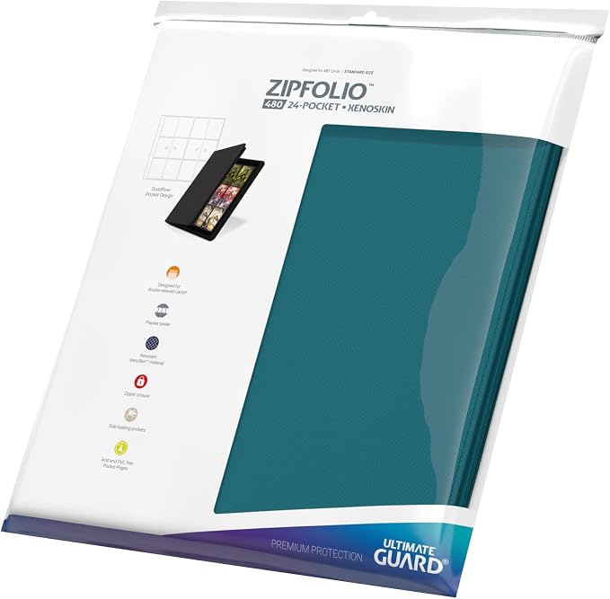 Ultimate Guard Zipfolio 480 – 24 Pocket XenoSkin (Quadrow) Petrol