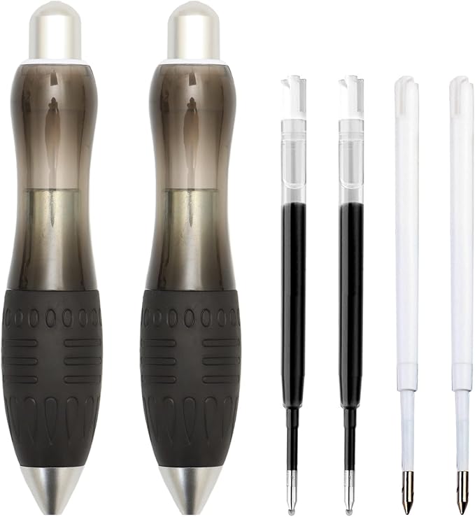 Weighted Pen for Hand Tremors Fat Pen for Arthritic Hands (2 Pack) | 4 Extra Ink Refill, With Gift Box, Each 3.5 oz Heavy Large Wide Grip Pen for Parkinsons, Low Grip Strength, Carpal Tunnel