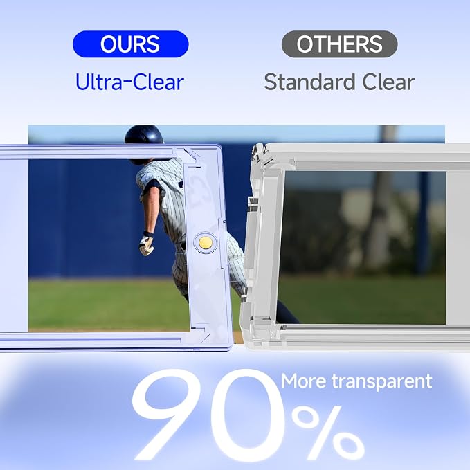 Basthalan 50ct Magnetic Card Holder, 35pt Ultra Slim One Touch Card Holder, Hard Plastic U-V Protectors, Mag Hard Case for Trading, Sports, Game, Football, Baseball Cards