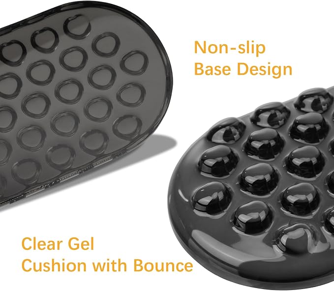 MOSISO Gel Wrist Rest Support for Mouse Pad&Keyboard Set, Black | Ergonomic Massage Keyboard&Mouse Pad Set, Non-Slip Base Pain Relief&Soft Cooling Gel Computer Easy Typing Pad for Home/Office