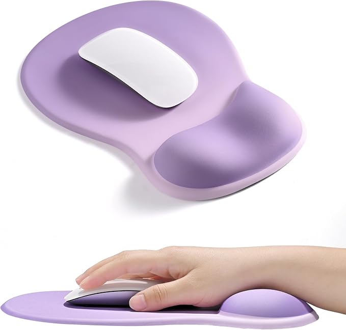 EooCoo Mouse Pad with Gel Wrist Rest, Ergonomic Mousepad Wrist Alignment | Middle Concave Design for Natural Wrist Alignment, Non-Slip Base Mousepad, Carpal Tunnel Relief, Office Desk Accessories