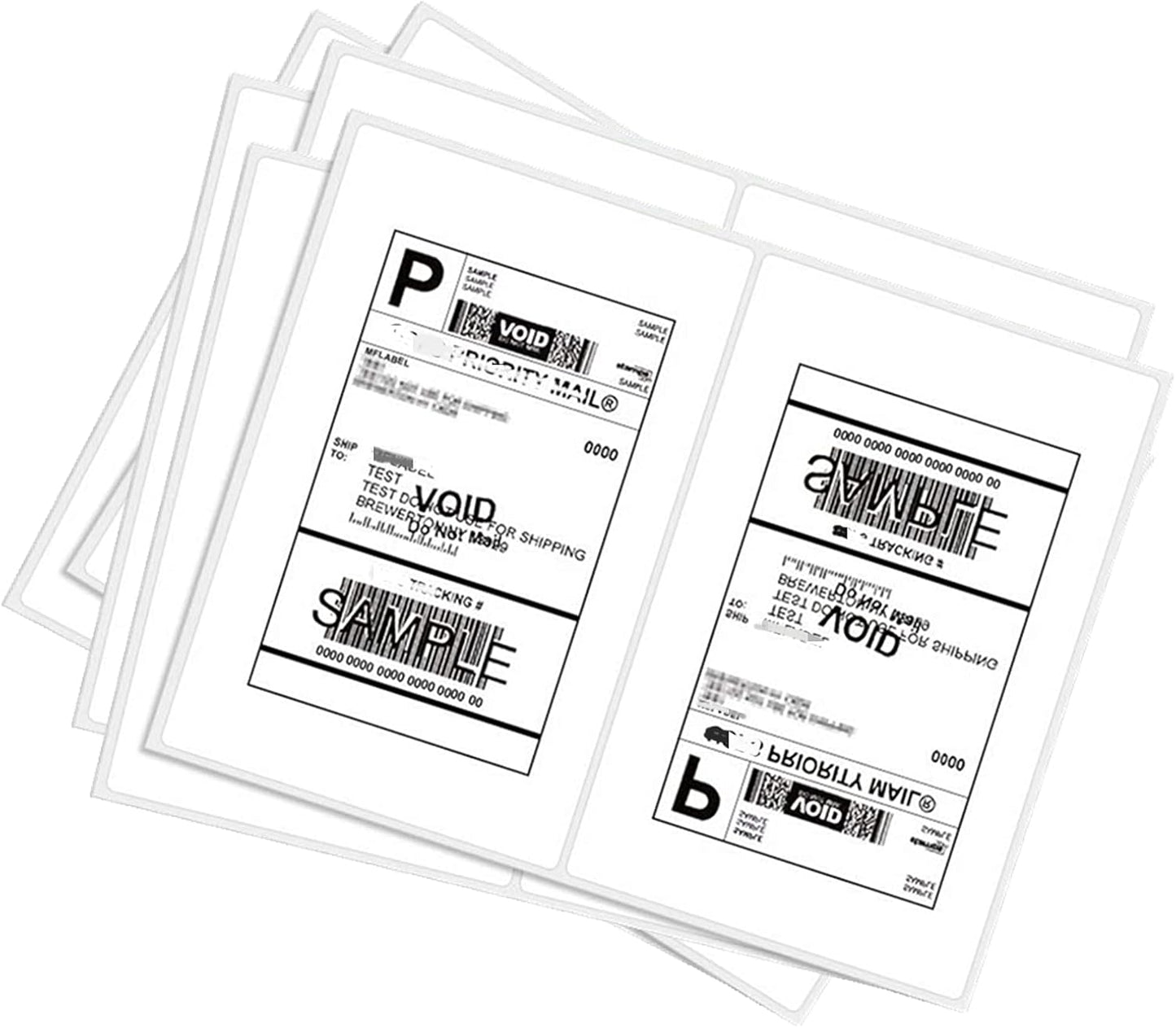 BESTEASY 1000 Round Corner Half Sheet Self Adhesive Shipping Labels for Laser and Ink Jet Printers, White Blank (500 Sheets, 1000 Labels)