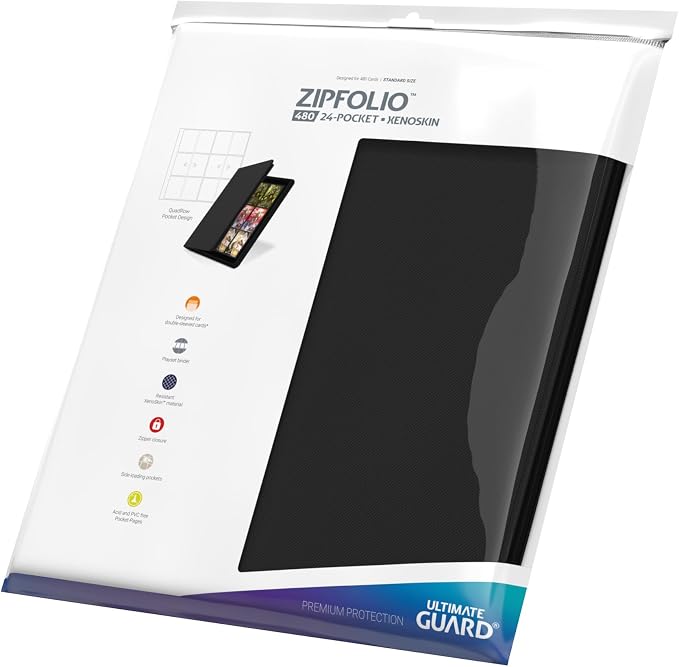 Ultimate Guard Zipfolio 480 – 24 Pocket XenoSkin (Quadrow) Black