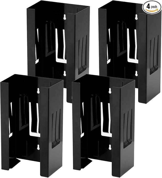 EMENTOL 4PCS Magnetic Glove/Tissue Dispenser Holder Set, Black Glove Dispenser Wall Mount, Mount Onto Tool Box or in Workshops
