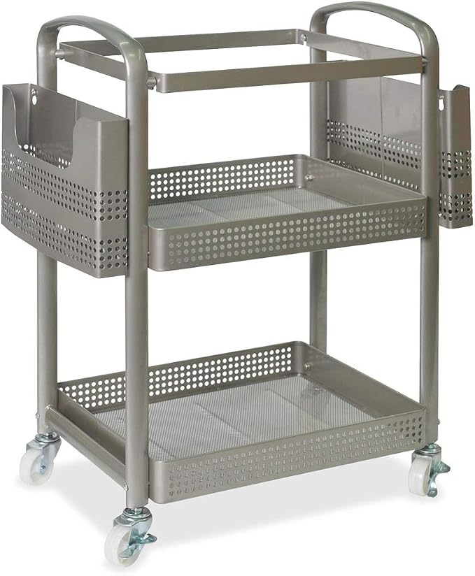 Lorell Mobile File Cart, 12.5" x 22.4" x 25.25", Metal, Champagne Gold