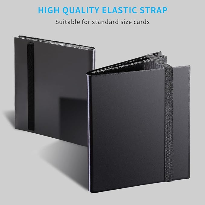 Card Binder, 360 Pockets Upgraded Trading Card Binders, Cards Collection Binder 9 Pocket, Side Loading Yugioh Binder Book Holder for MTG, TCG, Sport, Football, Baseball Collector Cards - Black