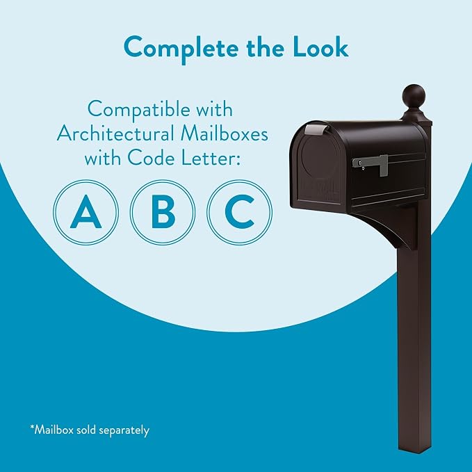 Architectural Mailboxes Landover Aluminum Mailbox Post, Compatibility Code A, B, C, LP000BZAM, Venetian Bronze