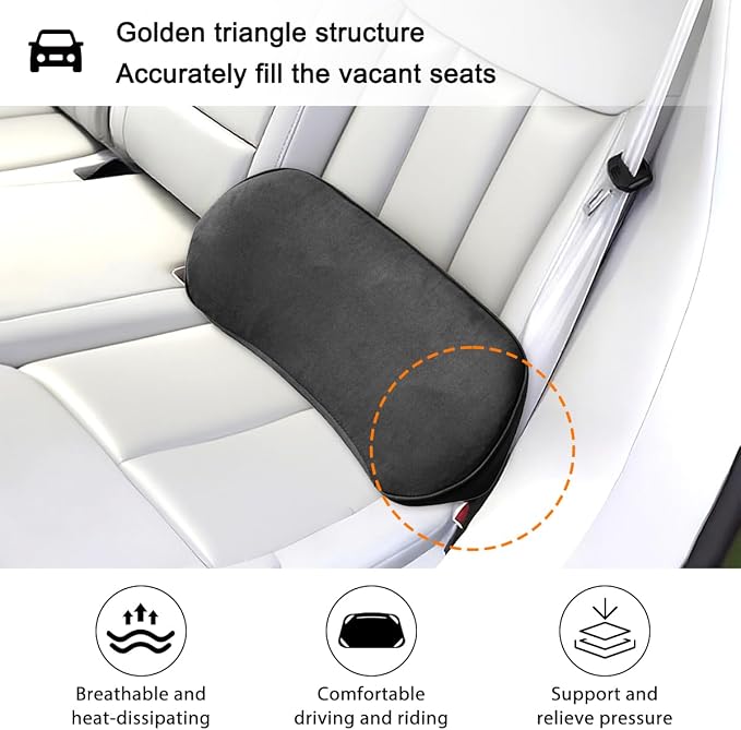 Zpana Car Lumbar Support Pillow, Memory Foam Vehicle Seat Lower Back Support Cushion for Back Pain Relief & Sciatica, Comfortable Auto Driver Seat Pad, Universal for Vehicles (Black)