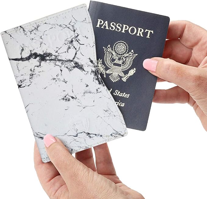Alban RFID Passport Holder for Women & Men, Genuine Leather Passport Cover | RFID blocking design helps protect personal information while traveling, Slim genuine leather case for travel essentials