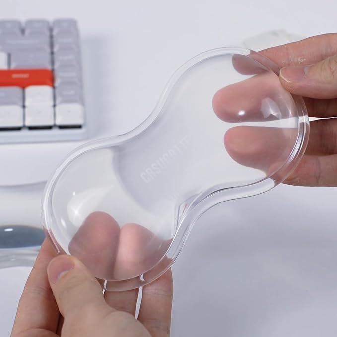 CASUCATTE-Clear Gel Mouse Wrist Rest - Super Non-Slip, Soft & Comfortable, Washable, Relieve Office or Gaming Wrist Pain