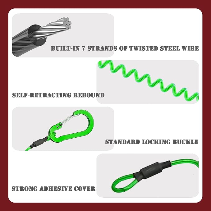 Passport Holder with Tether and Carabiner Clip to Prevent Loss and Theft, Rfid Passport Holder for Travel, Passport Cover, Wallet & Case for Men and Women (Green - Tether and Carabiner)