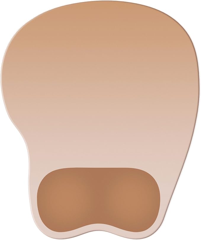 Ergonomic Mouse Pad,Non Slip Mousepad Wrist Rest Support for Office, Computer, Laptop & Mac(A-Light Brown)