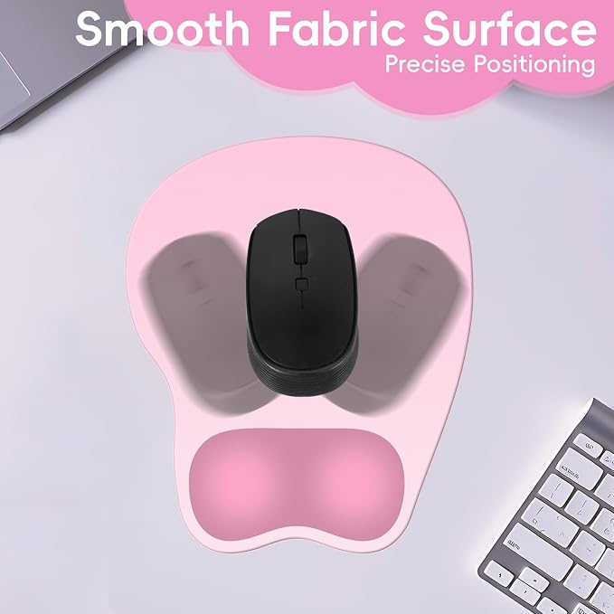 Ergonomic Mouse Pad,Non Slip Mousepad Wrist Rest Support for Office, Computer, Laptop & Mac(A-Warm Pink)