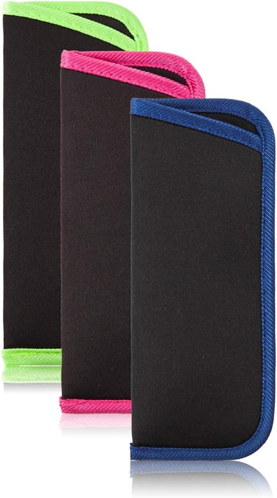 TRIUMPH VISION 3 Pack Reading Glasses Pouch Soft Case Eyeglass Sleeve Slim | Alternative to Bulky Case in bag, Lightweight Lined Padded Protect Optical lens Slip in, Cute Pattern Portable for Daily Use