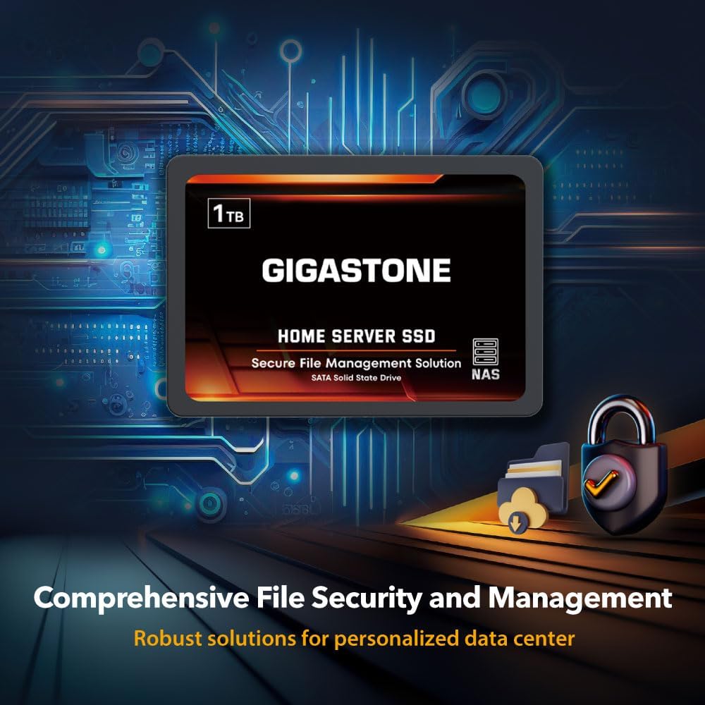 Gigastone Home Server SSD 512GB NAS SSD Drive Cache (2-Pack) 24/7 Durable TLC High Endurance Personal Cloud Data Sync Network Attached Storage RAID 3D NAND 2.5" SATA Internal Solid State Hard Drives