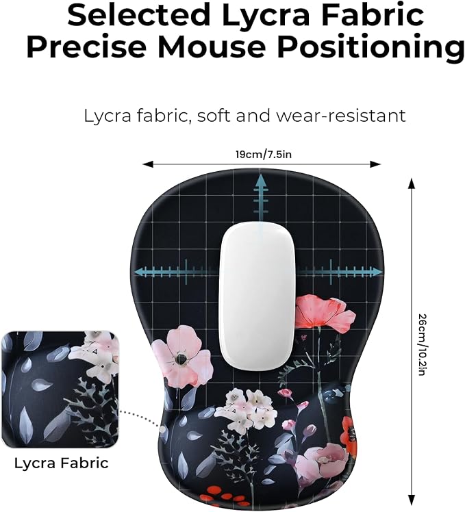 EooCoo Mouse Pad with Gel Wrist Rest, Ergonomic Mousepad Wrist Alignment | Middle Concave Design for Natural Wrist Alignment, Non-Slip Base Mousepad, Carpal Tunnel Relief, Office Desk Accessories