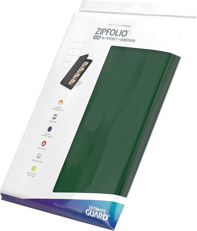 Ultimate Guard Zipfolio 320 – 16 Pocket Xenoskin Green