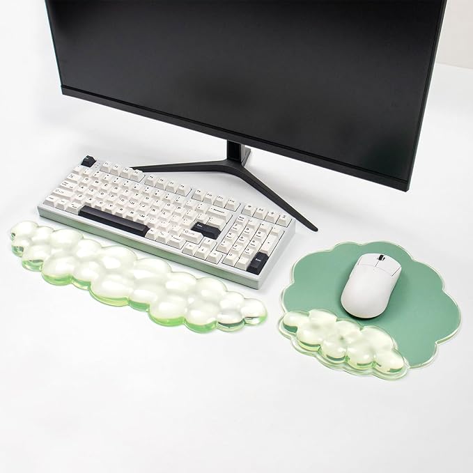 Cloud Wrist Rest and Cloud Mouse Pad for Keyboard and Mouse Pain Relief | Cooling Comfort Pain & Fatigue Relief Easy to Clean Office Accessories