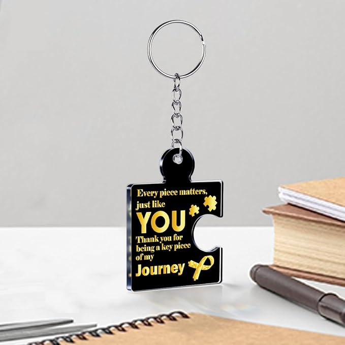 Team Appreciation Gifts Bulk Thank You Keychains for Coworkers | Gift Set for Employee, Staff, Teachers, Teamwork Puzzle Piece Keyring, Acrylic