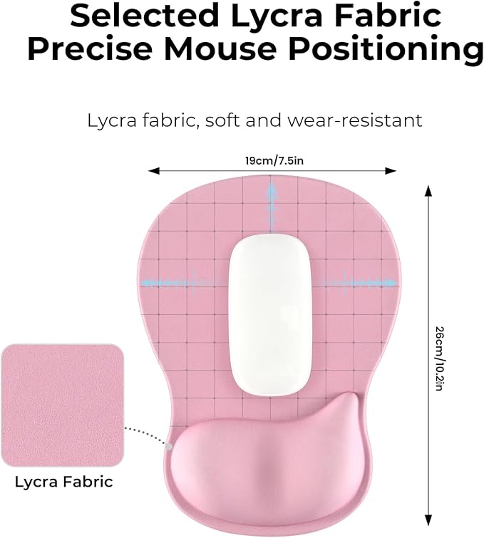 EooCoo Mouse Pad with Gel Wrist Rest, Ergonomic Mousepad Wrist Alignment | Middle Concave Design for Natural Wrist Alignment, Non-Slip Base Mousepad, Carpal Tunnel Relief, Office Desk Accessories