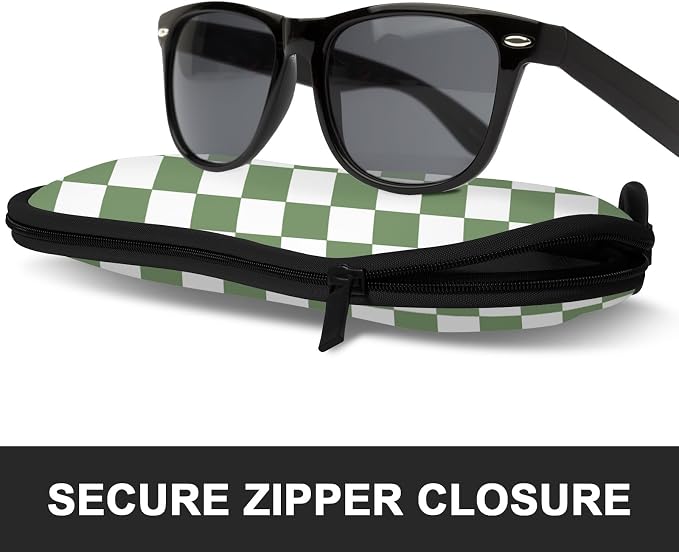 Sunglasses Soft Case, Ultra Light Portable Neoprene Zipper Glasses Case for Men Women