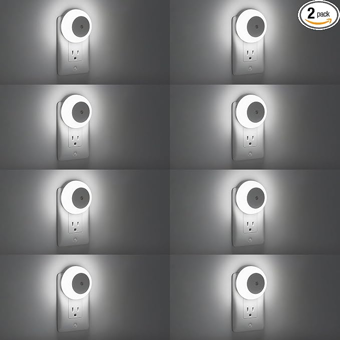 fesnne Night Lights Plug into Wall, Night Light, Dusk to Dawn Sensor, White Led Night Light 0.5W, 8 Pack Nightlight for Adults, Bedroom, Bathroom, Hallway, Kitchen