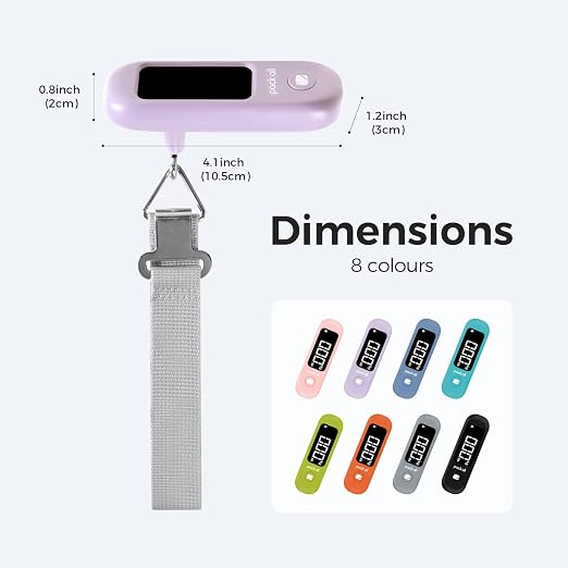 pack all Digital Luggage Scale for Travel, 110Lbs Capacity, 0.1Lb Precision | Handheld, Backlit LCD Display, Lb/Kg/Oz Conversion, Tare Function, Battery Included, Purple