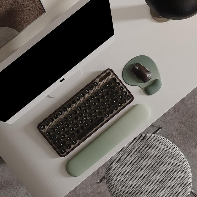 Office Mousepad with Gel Wrist Support - Ergonomic Gaming Desktop Mouse Pad Wrist Rest - Design Gamepad Mat Rubber Base for Laptop Computer -Silicone Non-Slip Special-Textured Surface (04SageGreen)