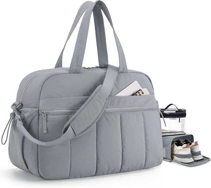 BAGSMART Duffle Bag for Travel, Gym Bag for Women, Weekender Carry on | PVC Wet Pocket, Airline Approved Personal Carry-on Size, Fits Under-seat, One Bag for Gym, Travel, Hospital, Overnight