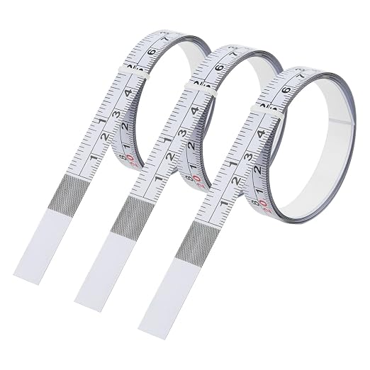 3 Pack Steel Self Adhesive Measuring Tape, Strong Adhesive, Cut to Length, High Visibility White Scale for Workbench, Sewing Machine and Drafting Table(1m)