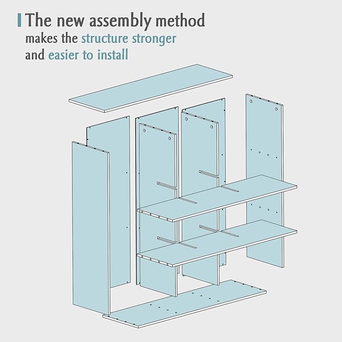 9-Cube Storage Shelf Bookcase - Wooden 3-Tier Floor Standing Open Bookshelf for Home and Office, Display Cabinet, Oak