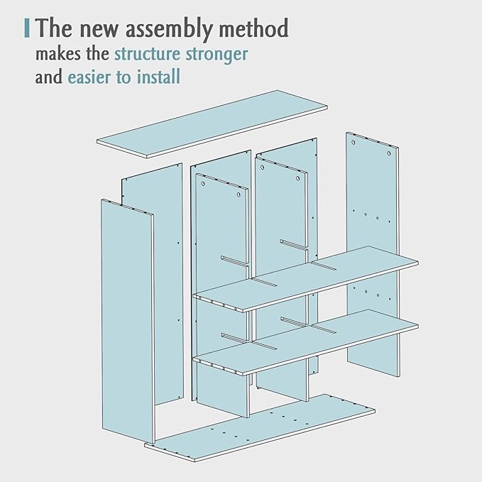 OSCHF 9-Cube Storage Shelf Bookcase - Wooden 3-Tier Floor Standing Open Bookshelf for Home and Office, Cuby Orgainzer, Walnut