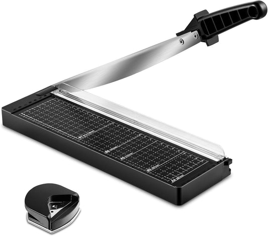 MAKEASY Paper Cutter 12 Inch, 8 Sheet Capacity, Heavy Duty Paper Cutter for Cardstock, Guillotine Paper Trimmer for Crafting, Classroom and Office