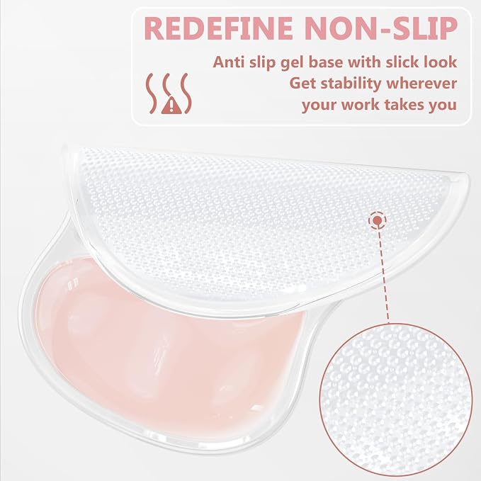 AKIT Ergonomic Mouse Pad with Wrist Rest&Keyboard Wrist Rest Set, Gel, Pink | Wrist Support for Computer Keyboard, Non-Slip PU Base, Pain Relief, Typing Comfort, Mousepad for Gaming, Office, Home