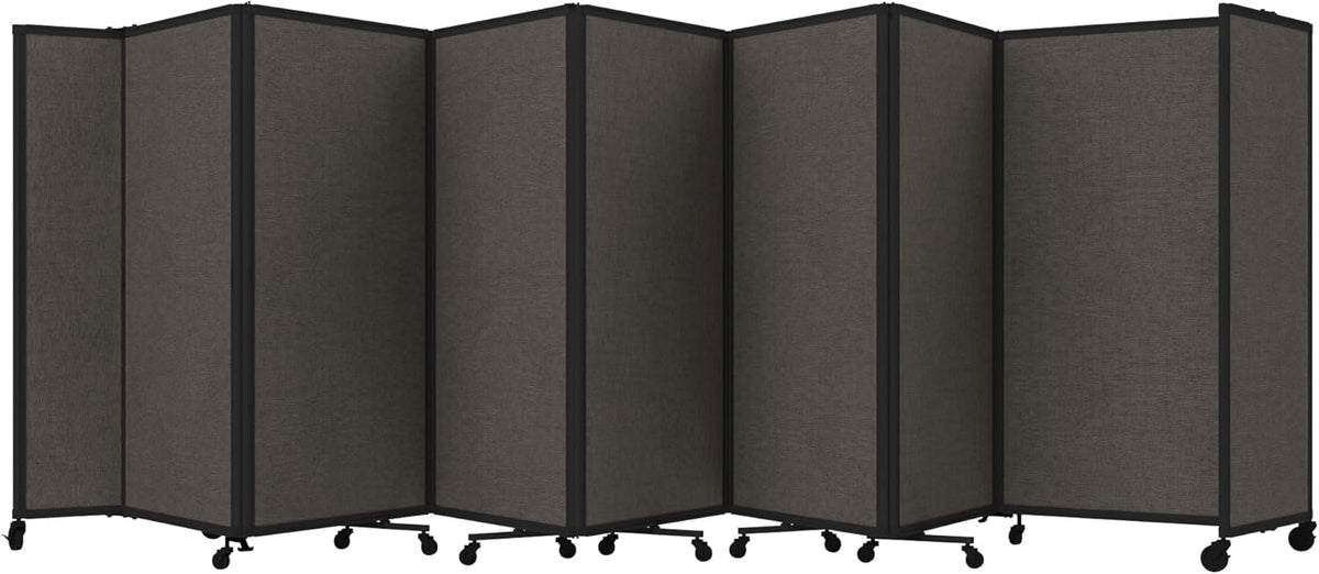 Versare Room Divider 360 Portable Wall Partition | Folding Panels | Large Freestanding Divider | Locking Wheels | Temporary Room Separator