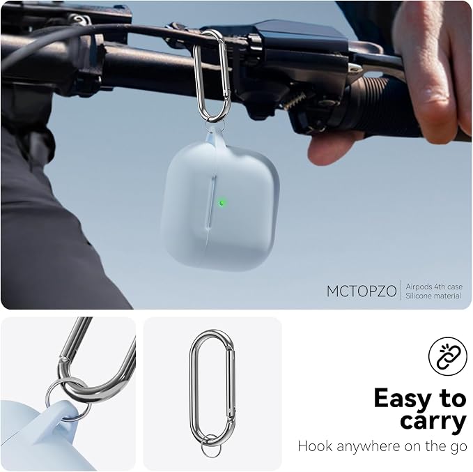 for AirPods 4 Case 2024 with Cleaner Kit & Keychain-Magnetic Azure | Silicone Protective Cover for Apple AirPods 4th Generation Case,for Women Men,One-Piece Design,Shockproof,Dust Proof,Magnetic
