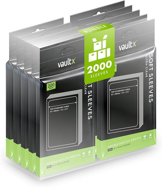 Vault X Trading Card Penny Sleeves, Soft, High Clarity, Inner Sleeves, Collectible Card Games, Sports, TCG (2000 Pack)