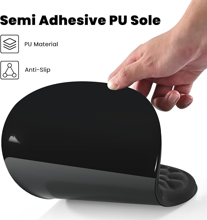 EooCoo Massage Ergonomic Mouse Pad with Dual-Slope Design Wrist Rest | Carpal Tunnel Relief, Memory Foam Wrist Rest, Non-Slip PU Base, Office Desk Accessories