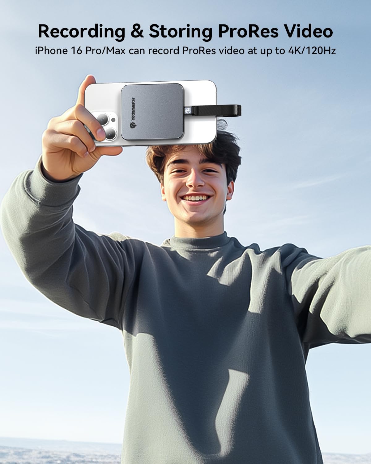 Yottamaster 2TB Magnetic External SSD, Up to 2000MB/s USB 3.2 Gen 2x2 Portable Solid State Drive, Supports 4K ProRes HDR Compatible with iPhone 16/15 Pro Max, Smartphone, Tablet, Laptop