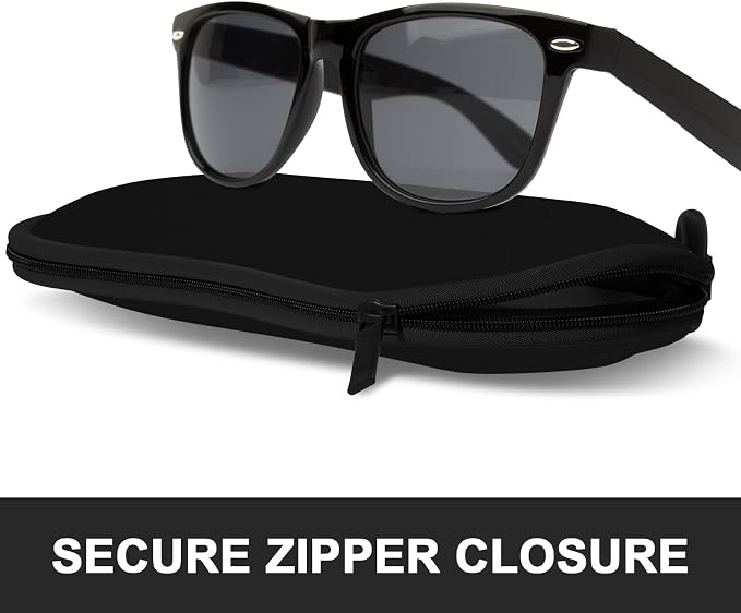Sunglasses Soft Case, Ultra Light Portable Neoprene Zipper Glasses Case for Men Women