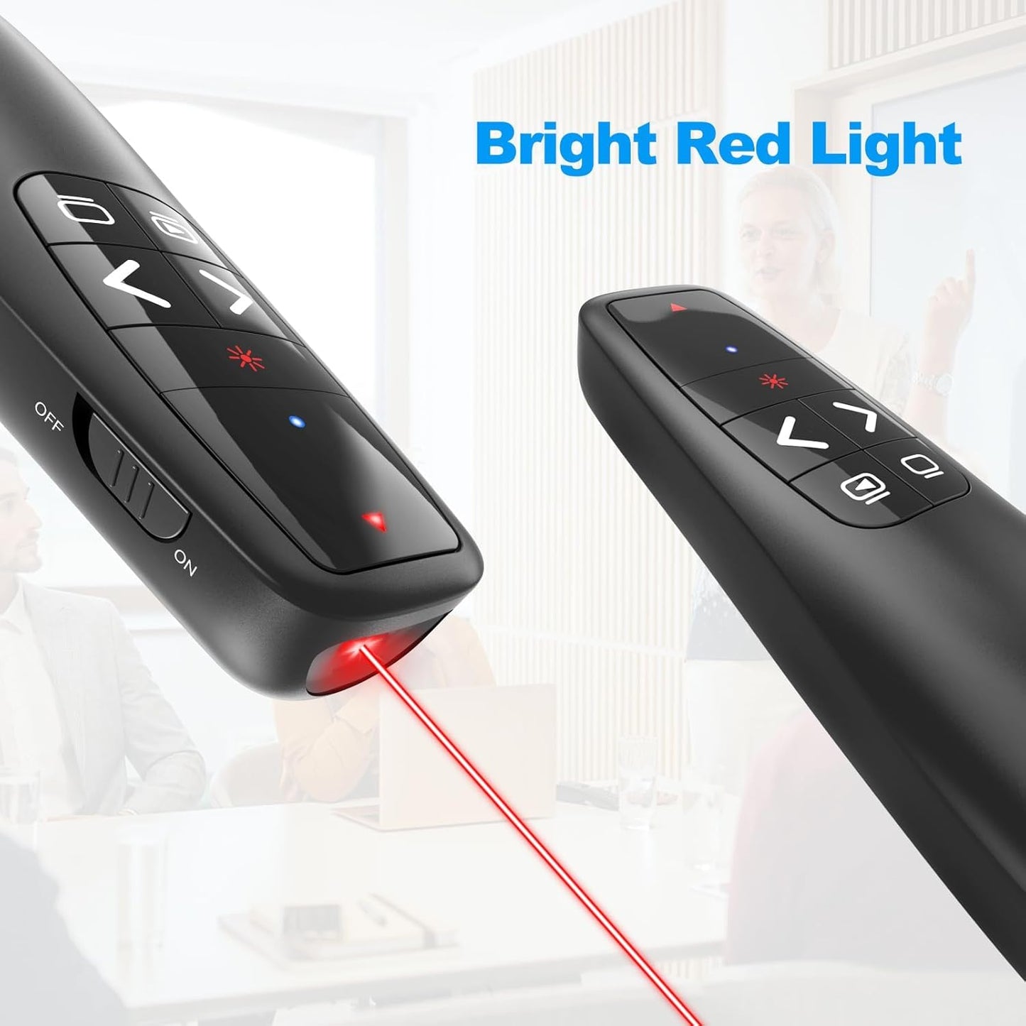 (4 Units) Wireless Presentation Clicker PowerPoint Presenter Remote: Clicker with Red Laser Pointer Long Range PPT Control -Power Point Google Slide Advancer for Mac Laptop PC Computer Keynote