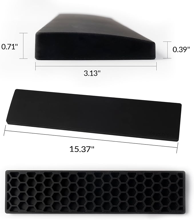 Ergonomic Silicone Wrist Rest for Keychron K4 Pro / K4 Max / Q5 / V5 / V5 Max,15.37" Honeycomb Non-Slip Palm Rest, 96% Full-Sized Mechanical Keyboards Support with Typing Pain Relief