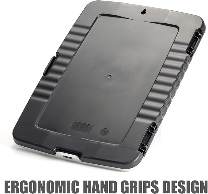 Officemate Slim Clipboard Storage Box, Charcoal (833030) (Pack of 6)