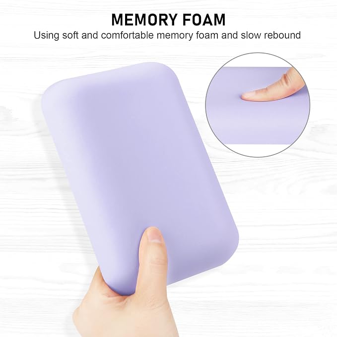 Leolee Elbow Rest Pads for Desk, Purple Ergonomic Wrist Rest Arm Rest Pads | Memory Foam & Non-Slip Base, Armrest Cushion Support Pad Relieve Elbow and Wrist Pain for Computer, Office, 2 Packs